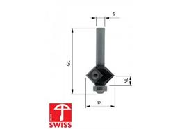 HW-WP-Fasefräser 45°, D=27, NL=12, S=8mm, Z=2